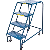 Escabeau roulant, 4 marches, Largeur de la marche 18", Hauteur de la plateforme 37", Acier Groupe Generik
