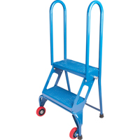 Portable Folding Ladder, 2 Steps, Perforated, 20" High Groupe Generik