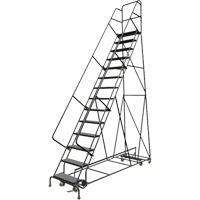 &eacute;chelles roulantes multidirectionnelles, 14 marches, Largeur de la marche 24", Hauteur de la plateforme 140", Acier Groupe Generik