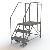 Plateforme de travail mobile, Acier, 3 Marches, 30" ha, 35" p, 24" Marche, Stri&eacute; Groupe Generik