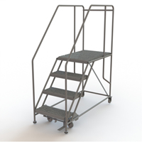 Plateforme de travail mobile, Acier, 4 Marches, 40" ha, 35" p, 24" Marche, Stri&eacute; Groupe Generik