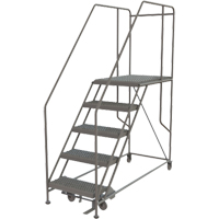 Plateforme de travail mobile, Acier, 5 Marches, 50" ha, 35" p, 24" Marche, Stri&eacute; Groupe Generik