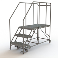 Plateforme de travail mobile, Acier, 3 Marches, 30" ha, 47" p, 24" Marche, Stri&eacute; Groupe Generik