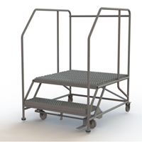Plateforme de travail mobile, Acier, 2 Marches, 20" ha, 36" p, 36" Marche, Stri&eacute; Groupe Generik