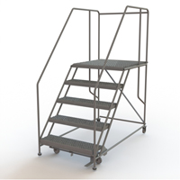 Plateforme de travail mobile, Acier, 5 Marches, 50" ha, 36" p, 36" Marche, Stri&eacute; Groupe Generik