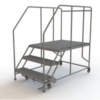 Plateforme de travail mobile, Acier, 3 Marches, 30" ha, 48" p, 36" Marche, Stri&eacute; Groupe Generik