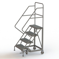 Safety Slope Rolling Ladder, 4 Steps, Serrated, 50° Incline, 40" High Groupe Generik