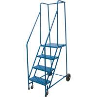 Escabeau roulant, 4 marches, Largeur de la marche 18", Hauteur de la plateforme 37", Acier Groupe Generik