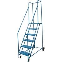 Escabeau roulant, 6 marches, Largeur de la marche 18", Hauteur de la plateforme 55", Acier Groupe Generik