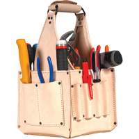 Electrical & Maintenance Tool Pouches, Leather, 17 Pockets, Beige Groupe Generik