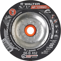 HP Combo Spin-On Combination Wheel, 4-1/2" x 1/8", 5/8"-11 Arbor, Type 27S Groupe Generik