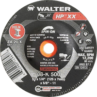 Double-X Depressed Centre Grinding Wheel, 5" x 1/4", 5/8"-11 Arbor, Type 27S Groupe Generik