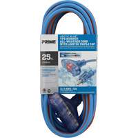 Arctic Blue TPE-Rubber Extension Cord, All-Weather, SJEOW, 12/3 AWG, 15 A, 3 Outlet(s), 25' Groupe Generik