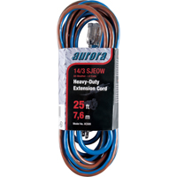 TPE-Rubber Extension Cord With Light Indicator, All-Weather, SJEOW, 14/3 AWG, 15 A, 25' Groupe Generik