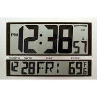 Horloge géante, Numérique, À piles, 16,5" la x 1,7" p x 11" h, Argent XD075 | Groupe Generik
