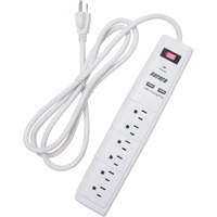 Limiteur de surtension avec chargeur USB, 6 Prises, 1200 J, 1875 W, Cordon 6' Groupe Generik