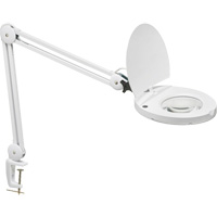 LED Magnifier with A-Bracket, 3 Diopter, LED Light, 47" Arm, C-Clamp, White Groupe Generik