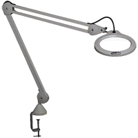 Magnifying Lamp, 5 Diopter, LED Light, 45" Arm, C-Clamp, Grey Groupe Generik
