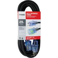 All-Rubber Extension Cord, Outdoor, SJOOW, 14/3 AWG, 15 A, 25' Groupe Generik