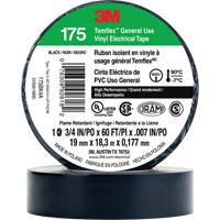 Temflex General Use Vinyl Electrical Tape 175, 19 mm (3/4") x 18 M (60'), Black, 7 mils Groupe Generik