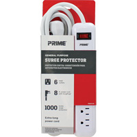Surge Protector, 6 Outlets, 1000 J, 1875 W, 8' Cord Groupe Generik