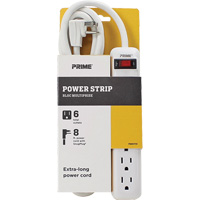 Power Strip, 6 Outlet(s), 8', 15 A, 1875 W, 125 V Groupe Generik